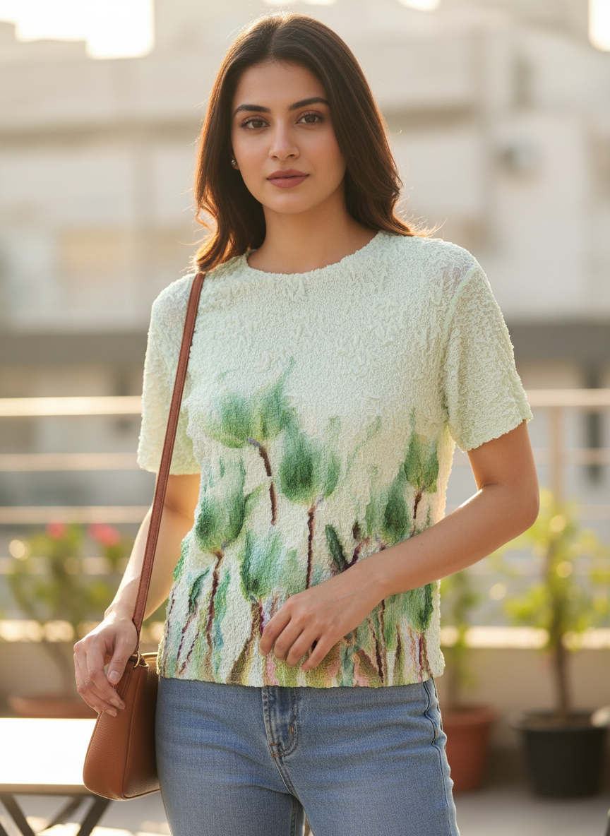 Floral Textured Top