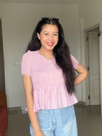 Sunlit Pleated Peplum Top