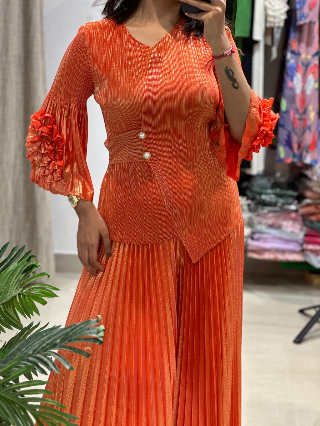 Irene Metallic Set- Orange