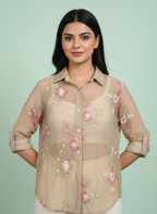 The Ethereal Flora Sheer Blouse