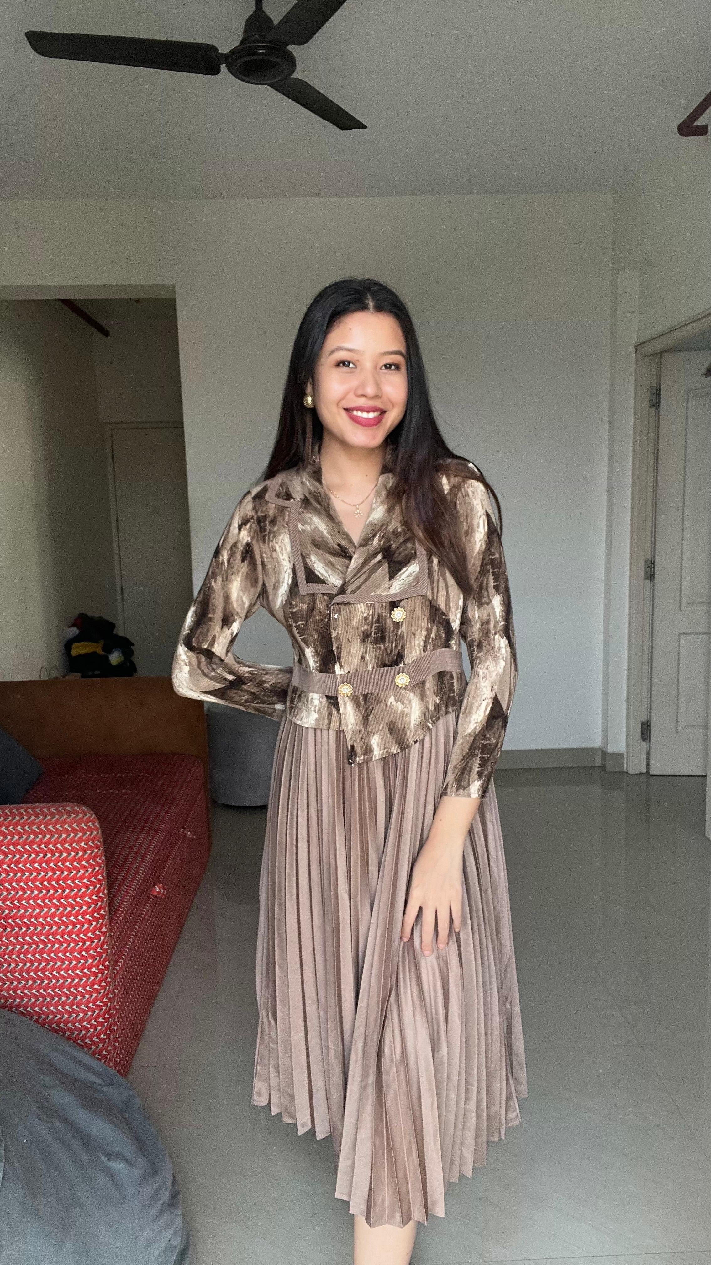 ÉCLAT Pleated Statement Dress