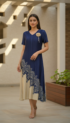 Oviya Pleated Midi Dress