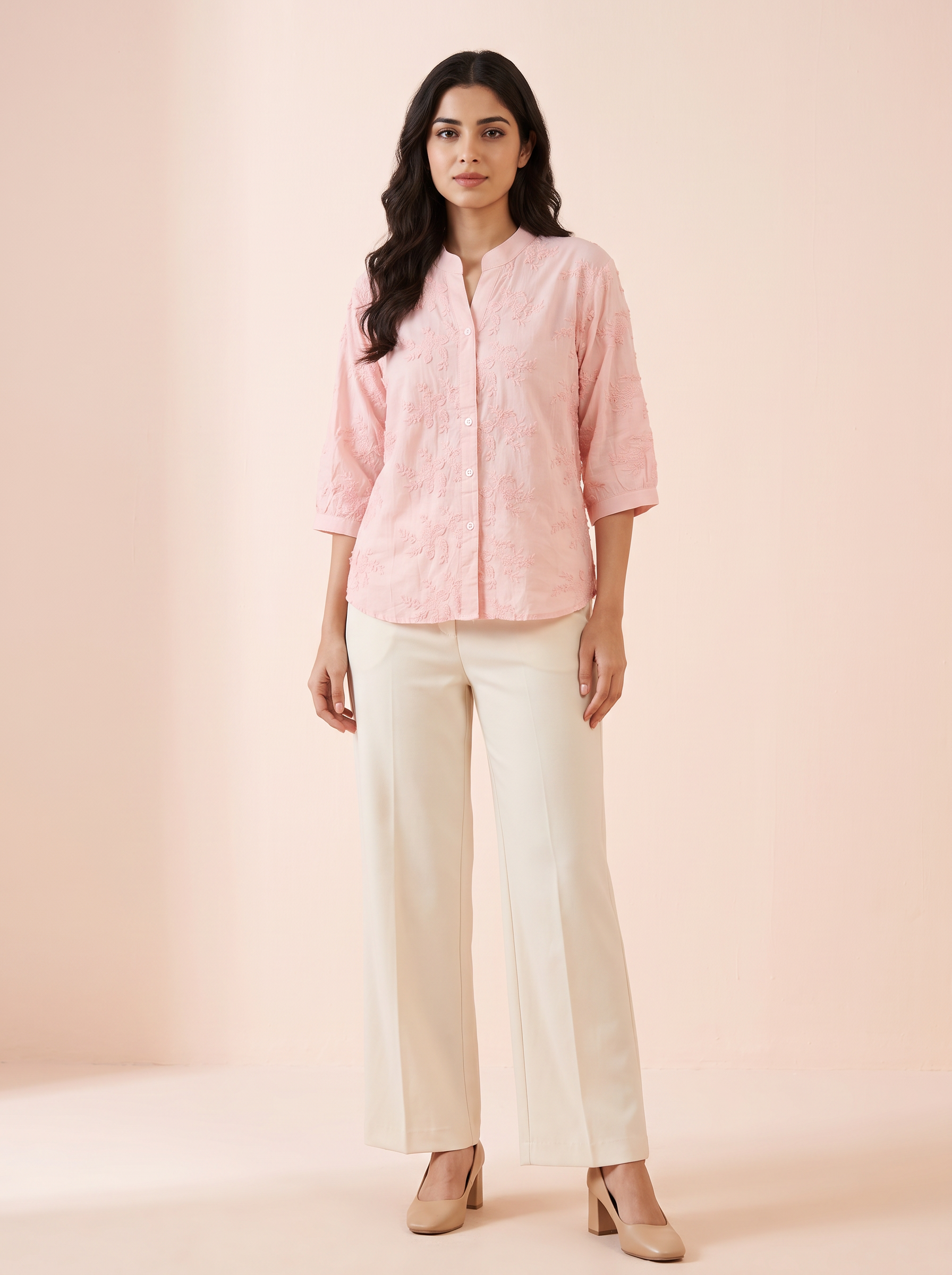 Fuschia Embroidered Shirt