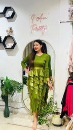 Verdant Muse Tiered Ruffle Midi