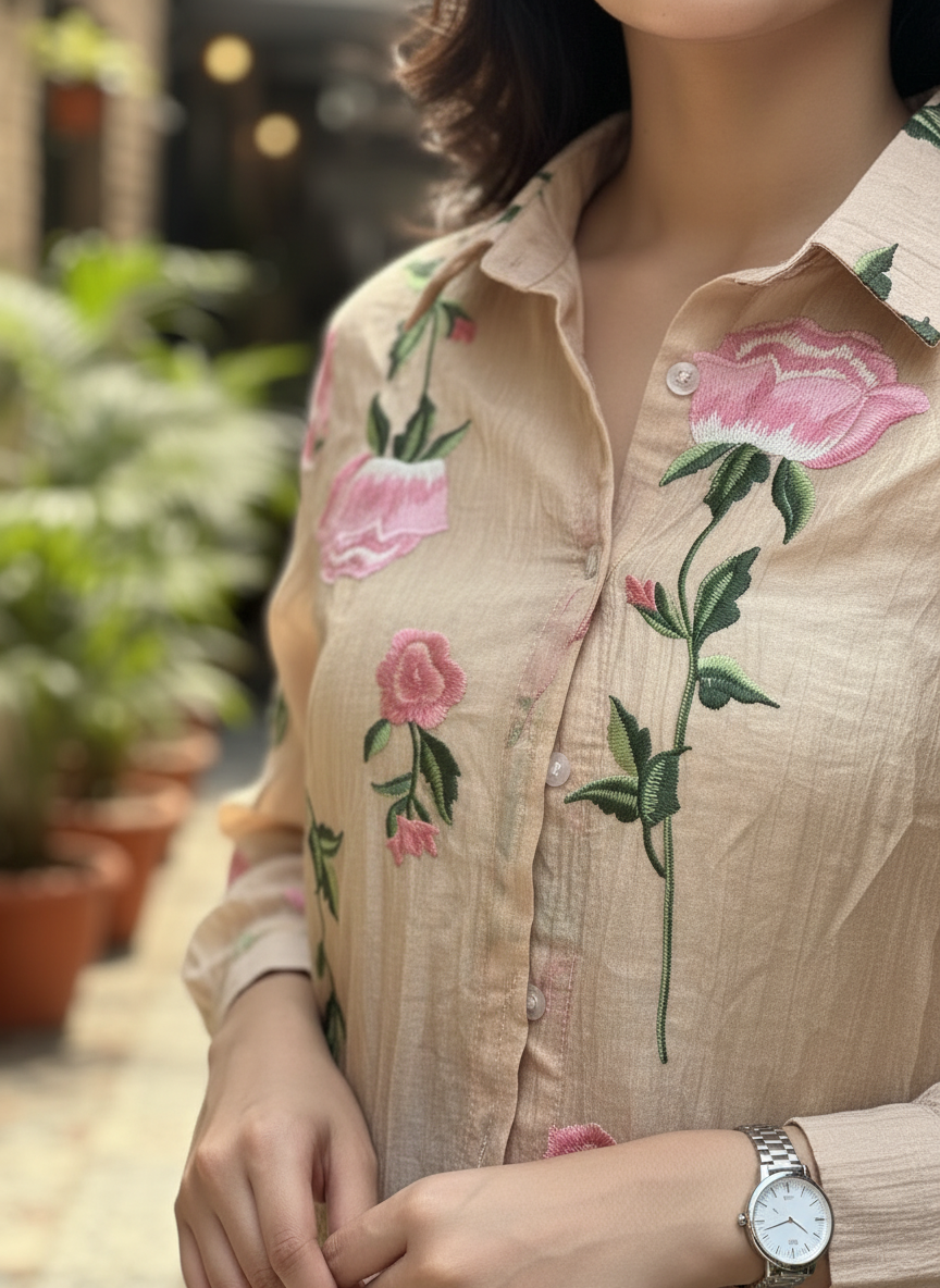 Floral Embroidered Shirt