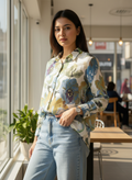 Abstract Chanderi Shirt