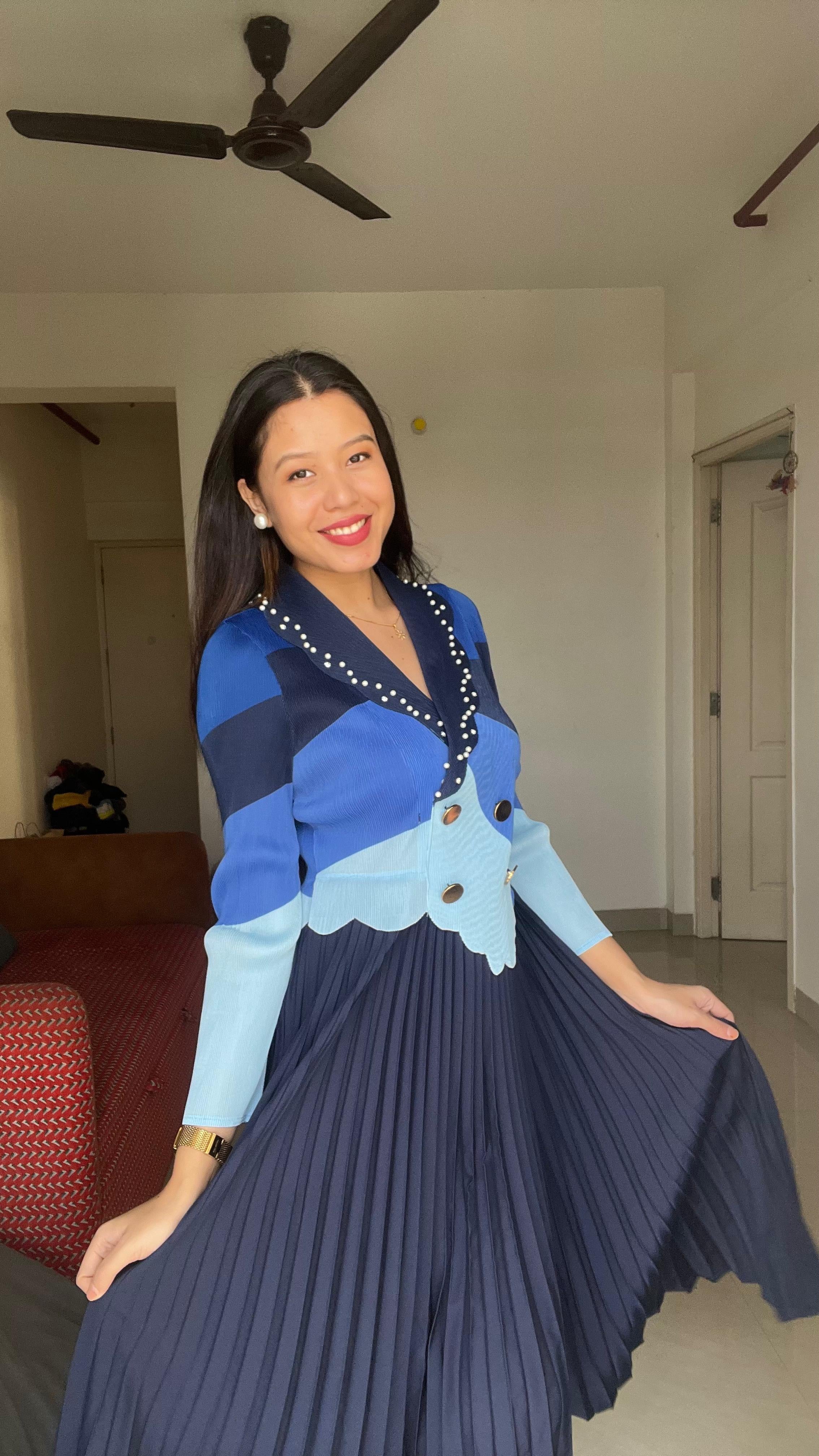 ELYSIA Pearl Pleated Dress