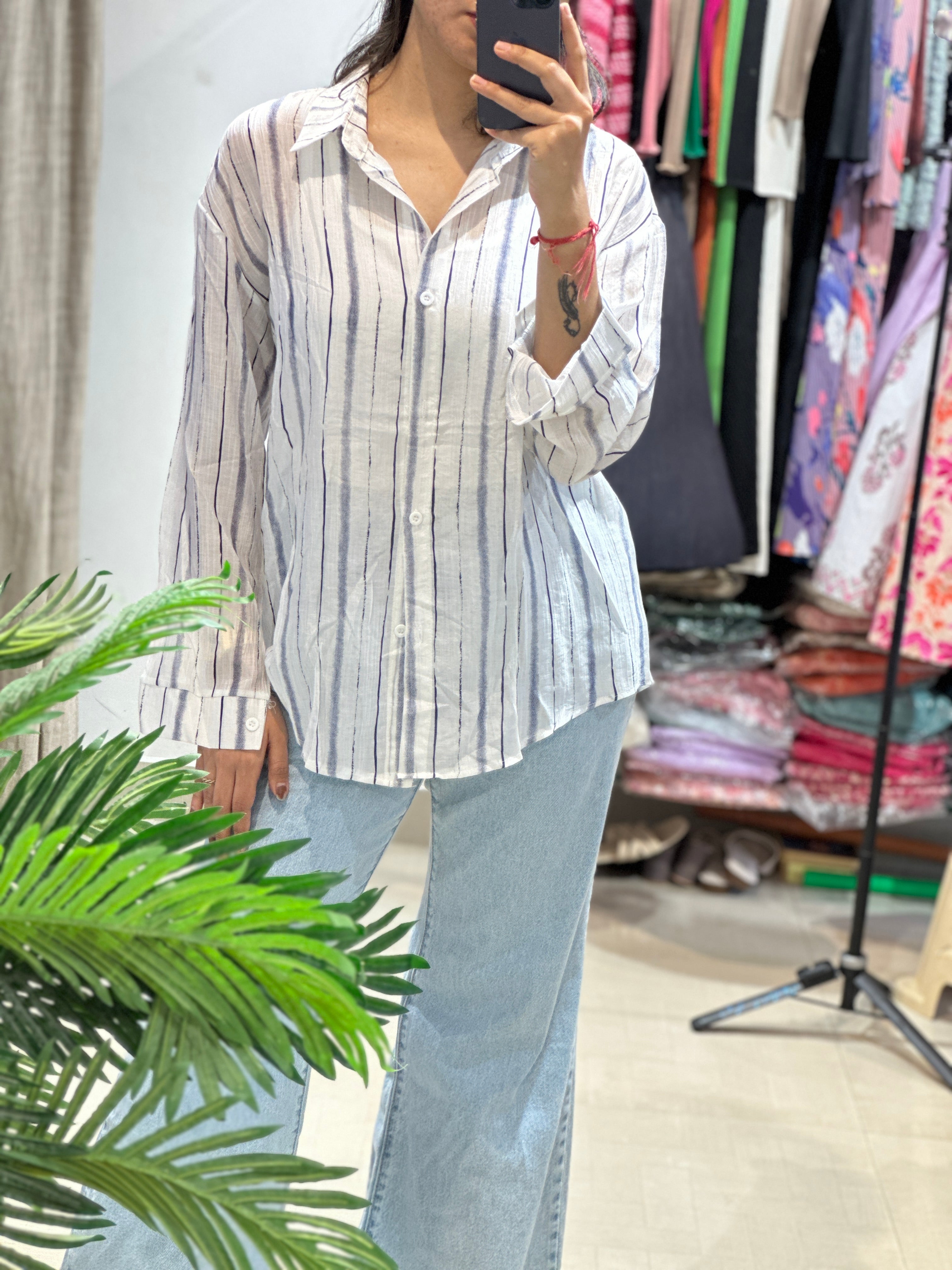 Chanderi White Shirt