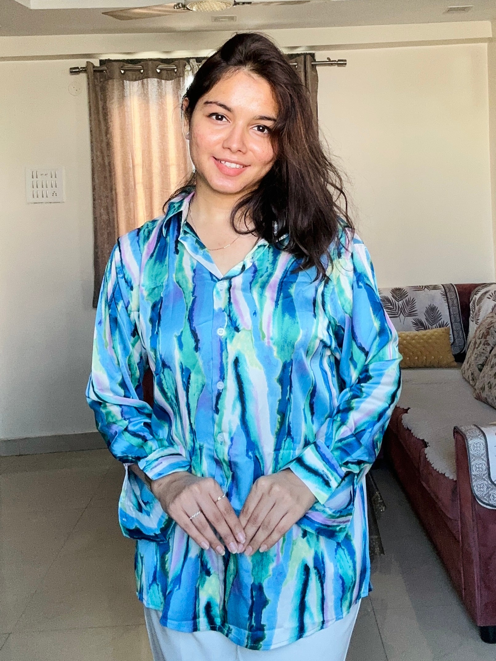 Cascade Satin Crepe Shirt