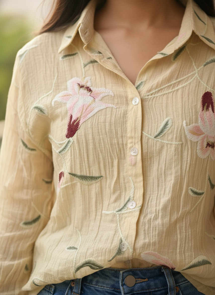 Floral Embroidered shirt