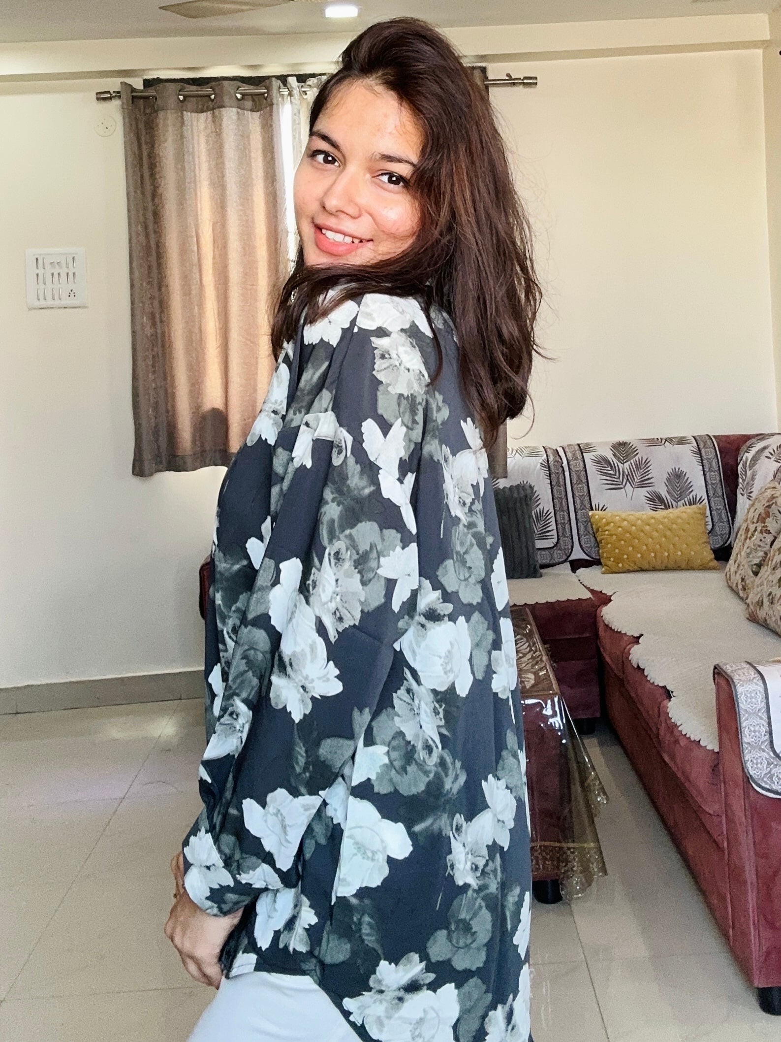 Noir Bloom Oversized Shirt