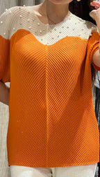 Aurora Pearl Pleat Blouse