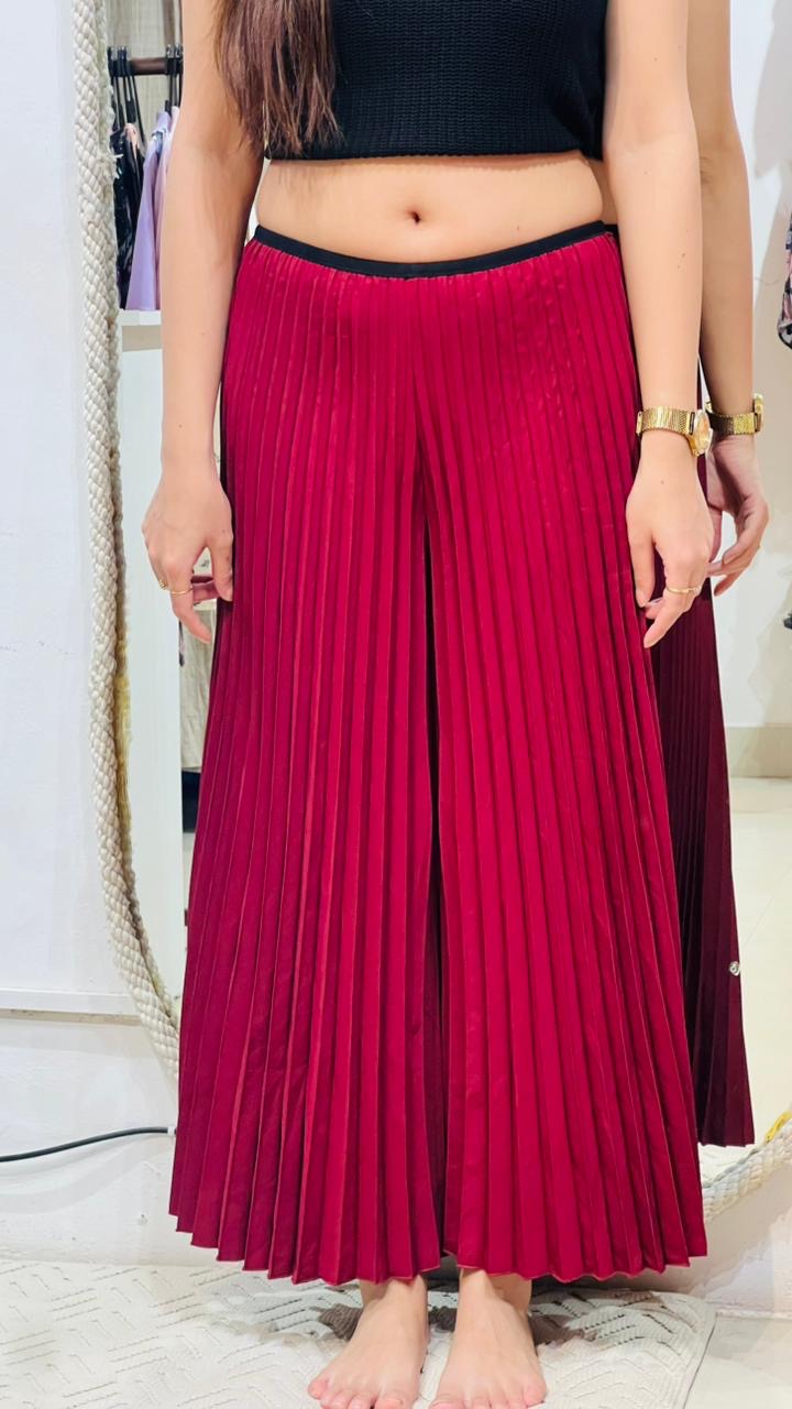 The Signature High-Rise Pleated Palazzo Trousers