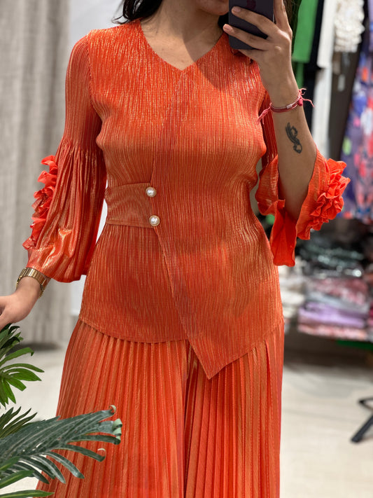 Irene Metallic Set- Orange