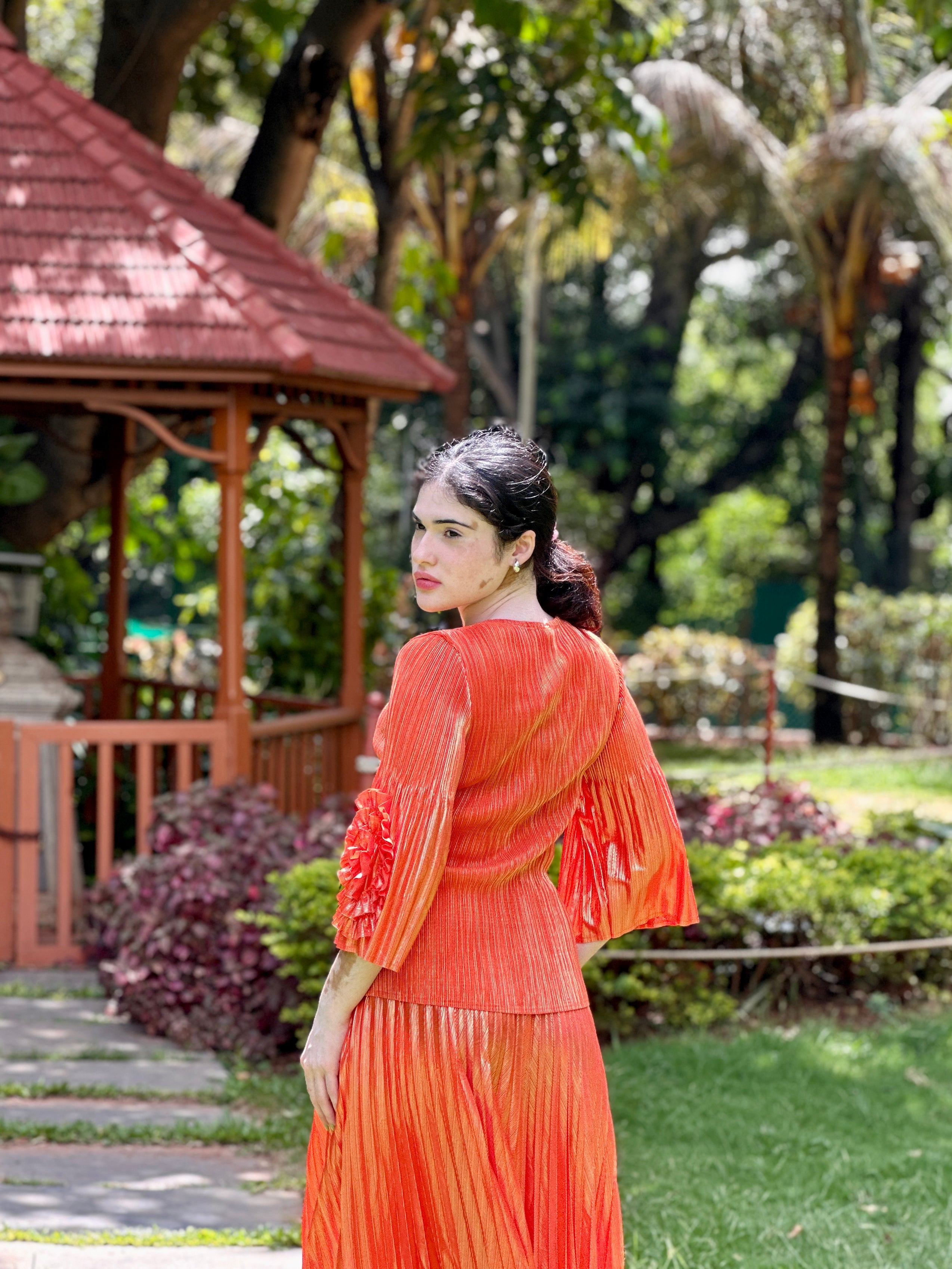 Irene Metallic Set- Orange