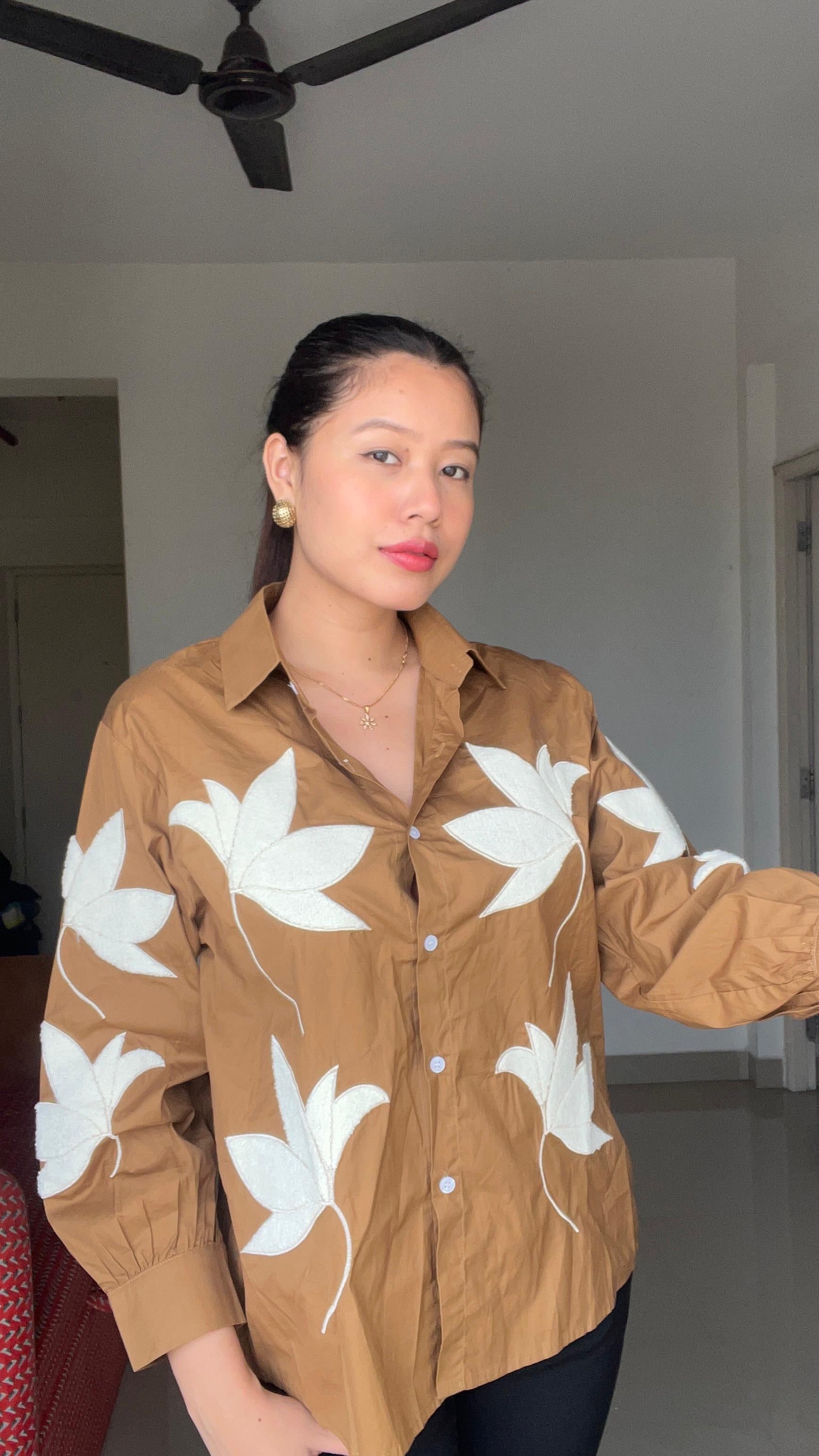 Ochre Earth Appliqué Shirt