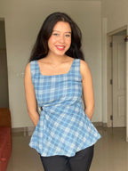 Mocha Paisley Peplum Top