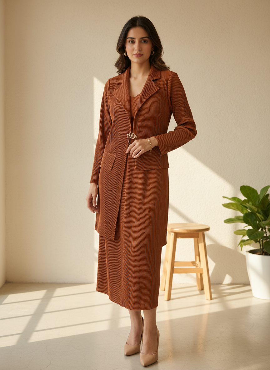 Blazer Pleated Dress