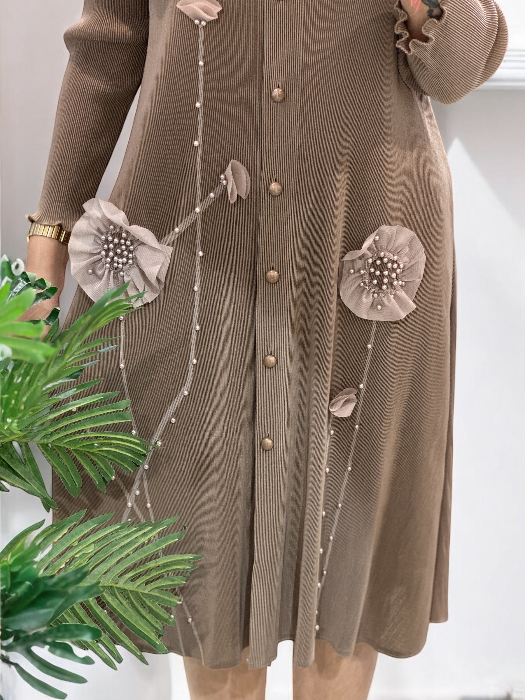 Aurelia Shirt Dress-Brown