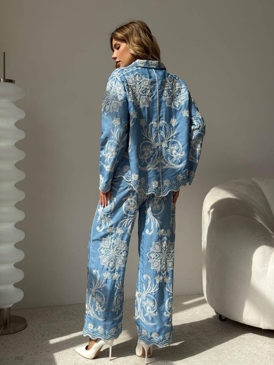 Esaa Threadwork Linen Silk Coord