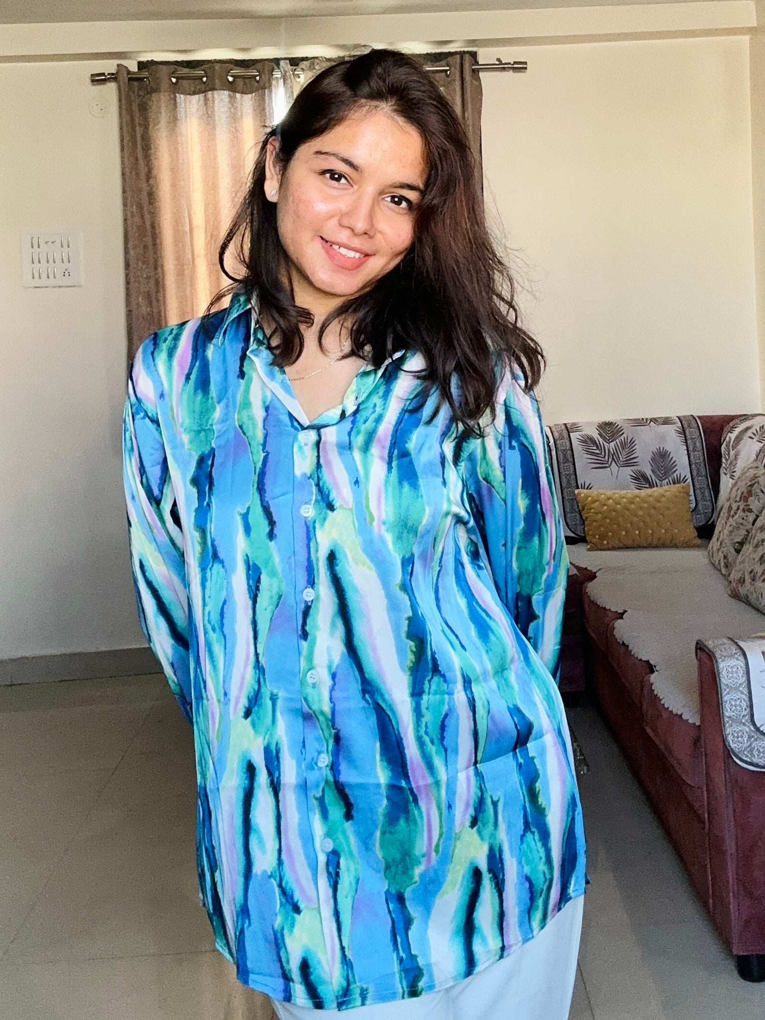 Cascade Satin Crepe Shirt