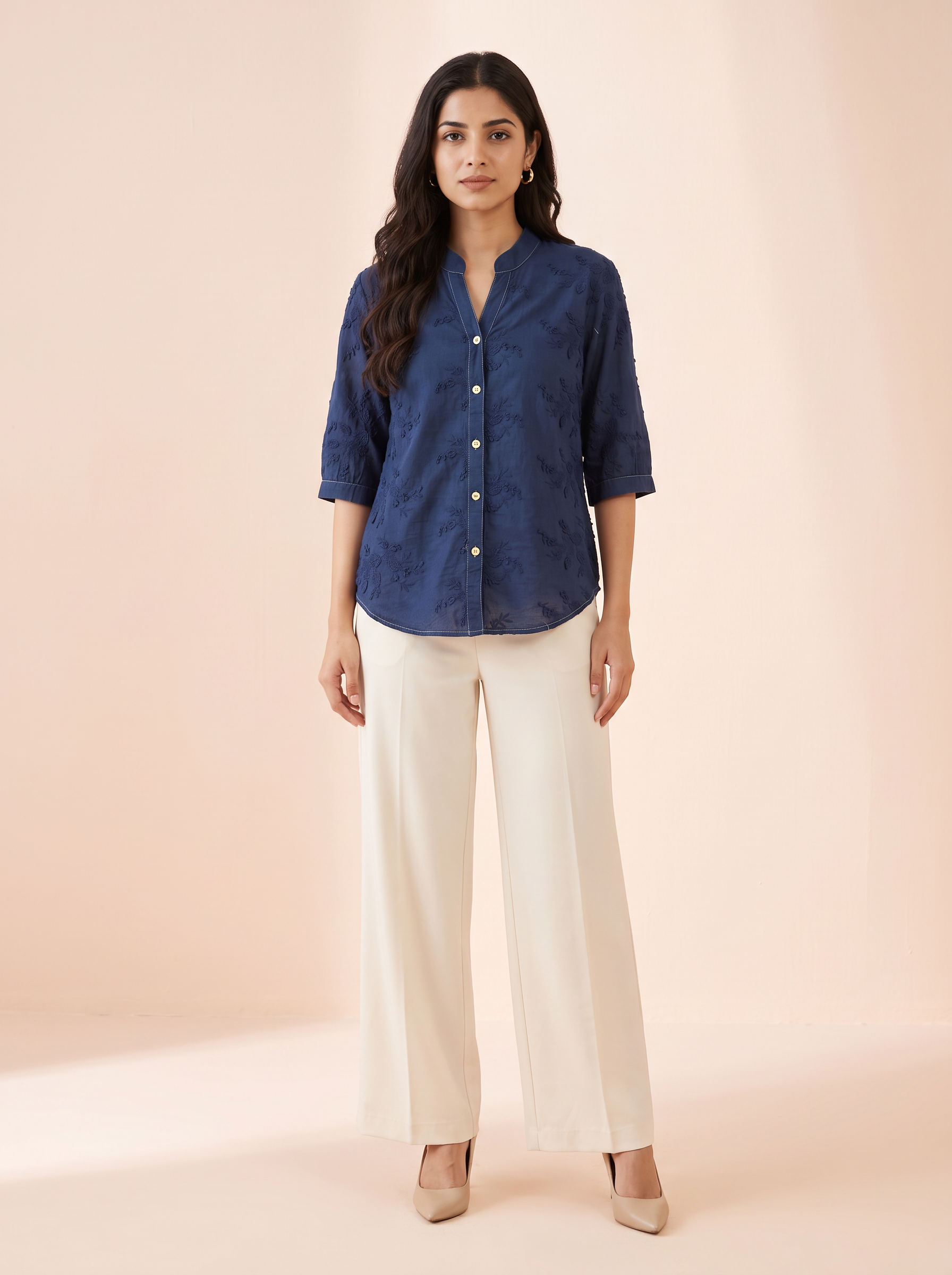 Fuschia Embroidered Shirt