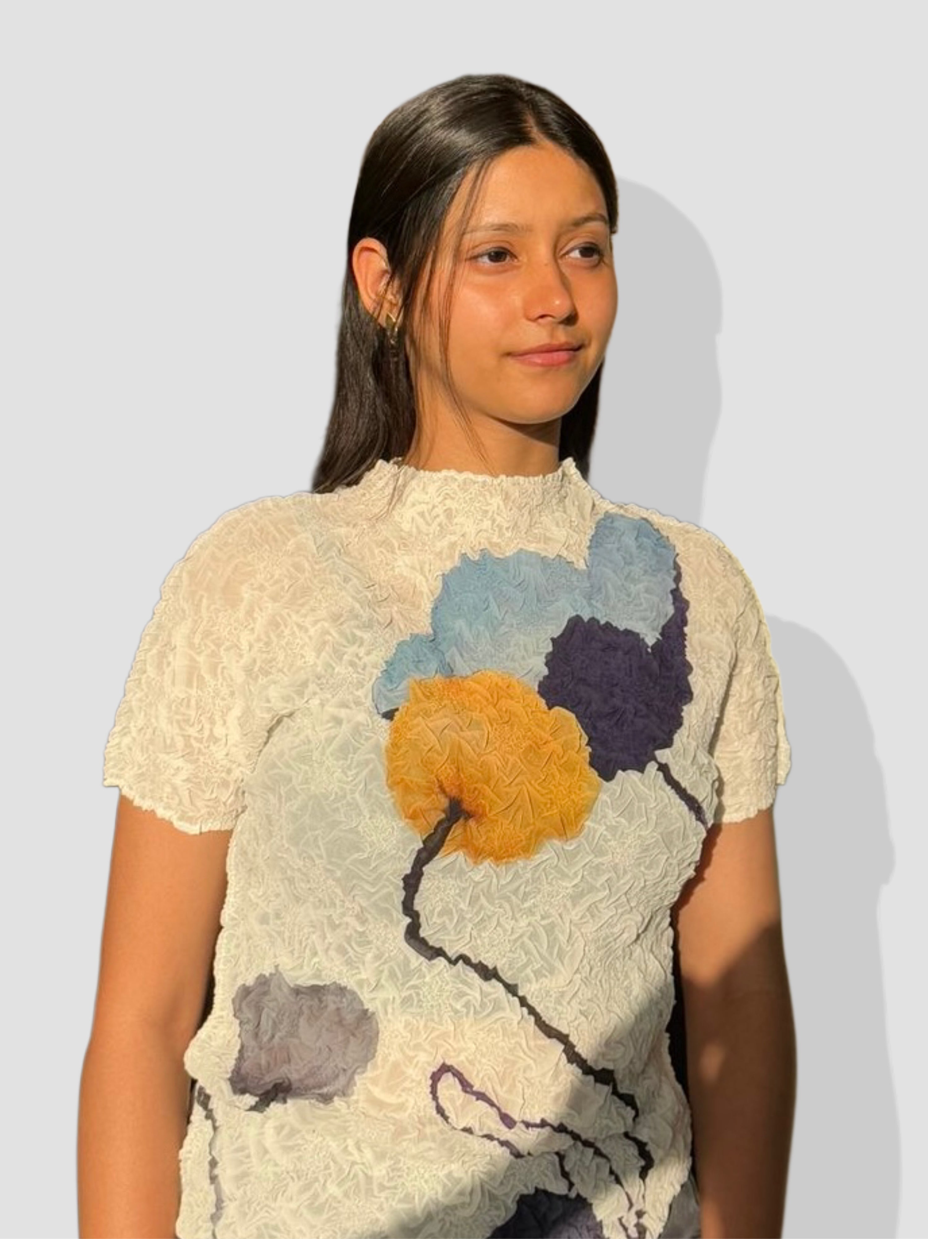 Cherry Printed Top- White