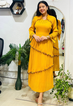 The Marigold Ruffle Pleat Dress