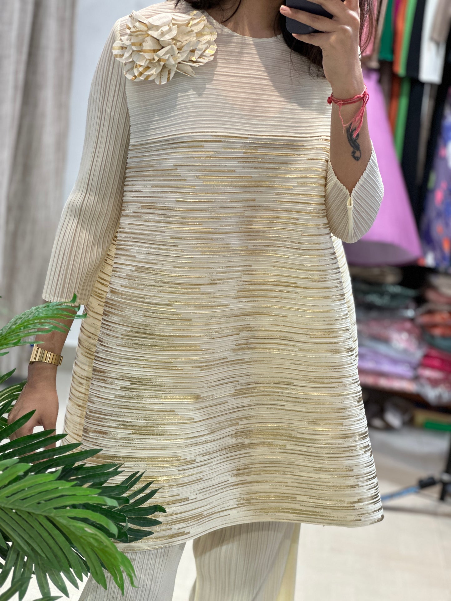 Cream Tunic Set