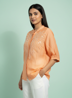 The Seraphina Beaded Blouse – Sunset Peach
