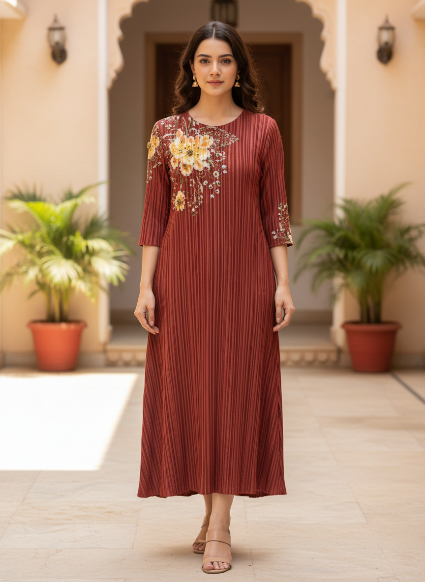 Alia Pleated Dress