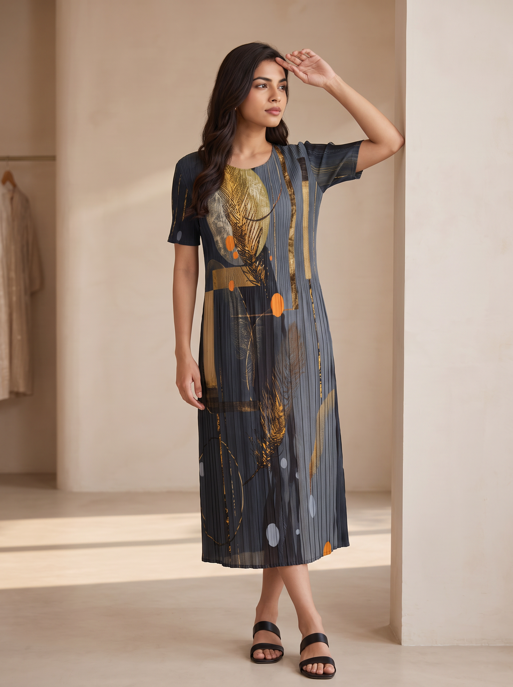 Aura Pleated dress
