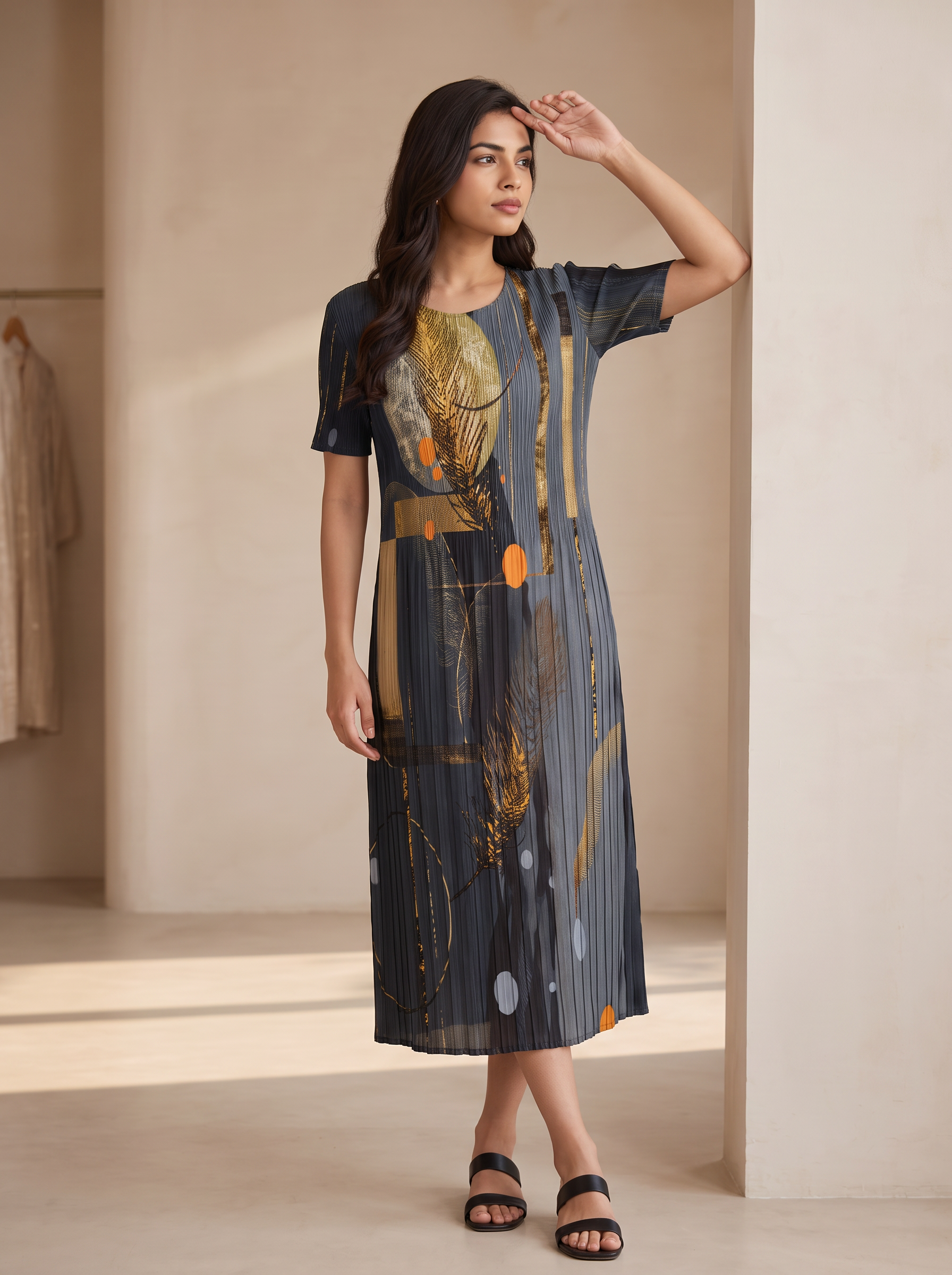 Aura Pleated dress