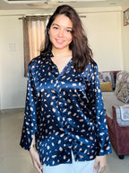 Midnight Dot Satin Shirt