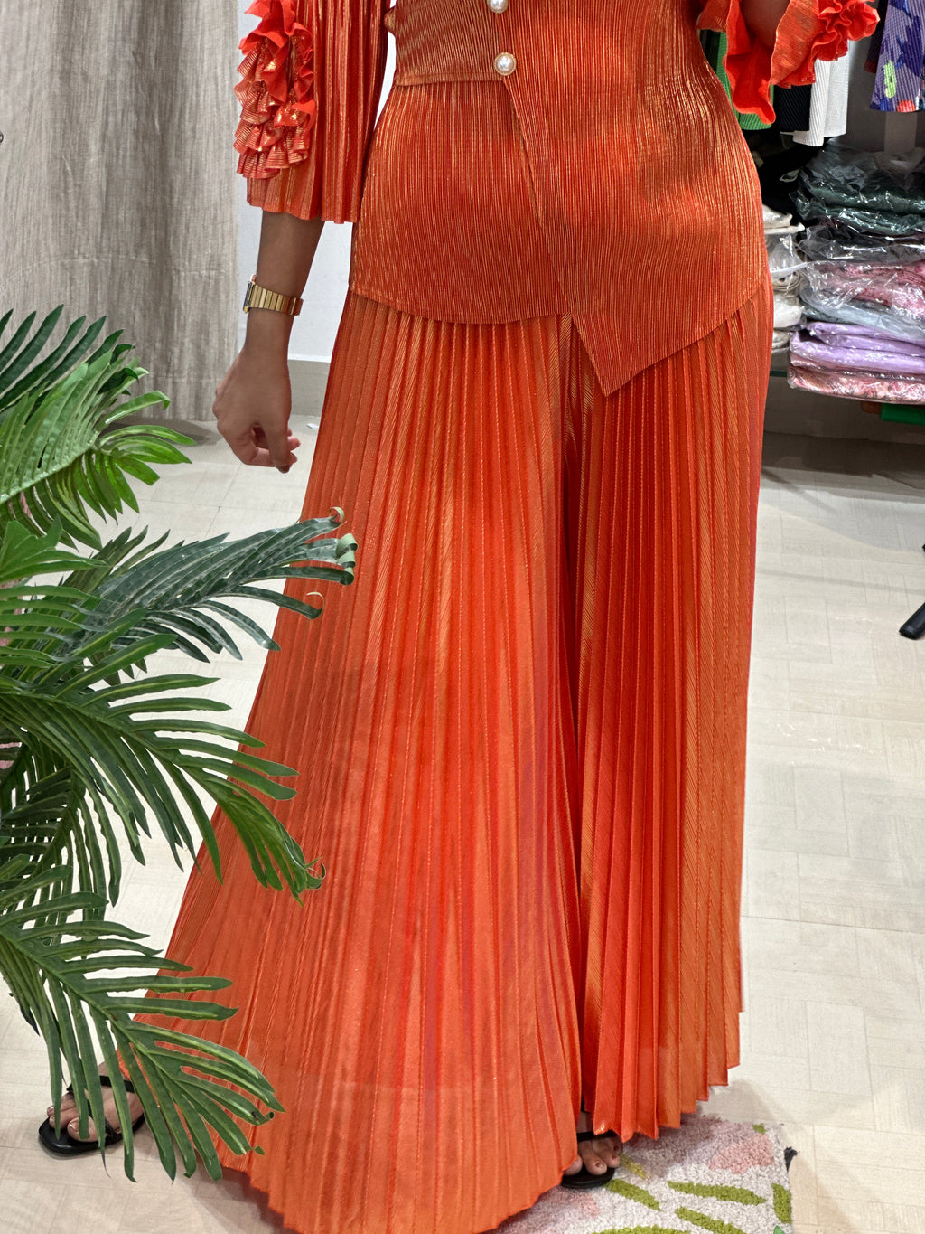 Irene Metallic Set- Orange