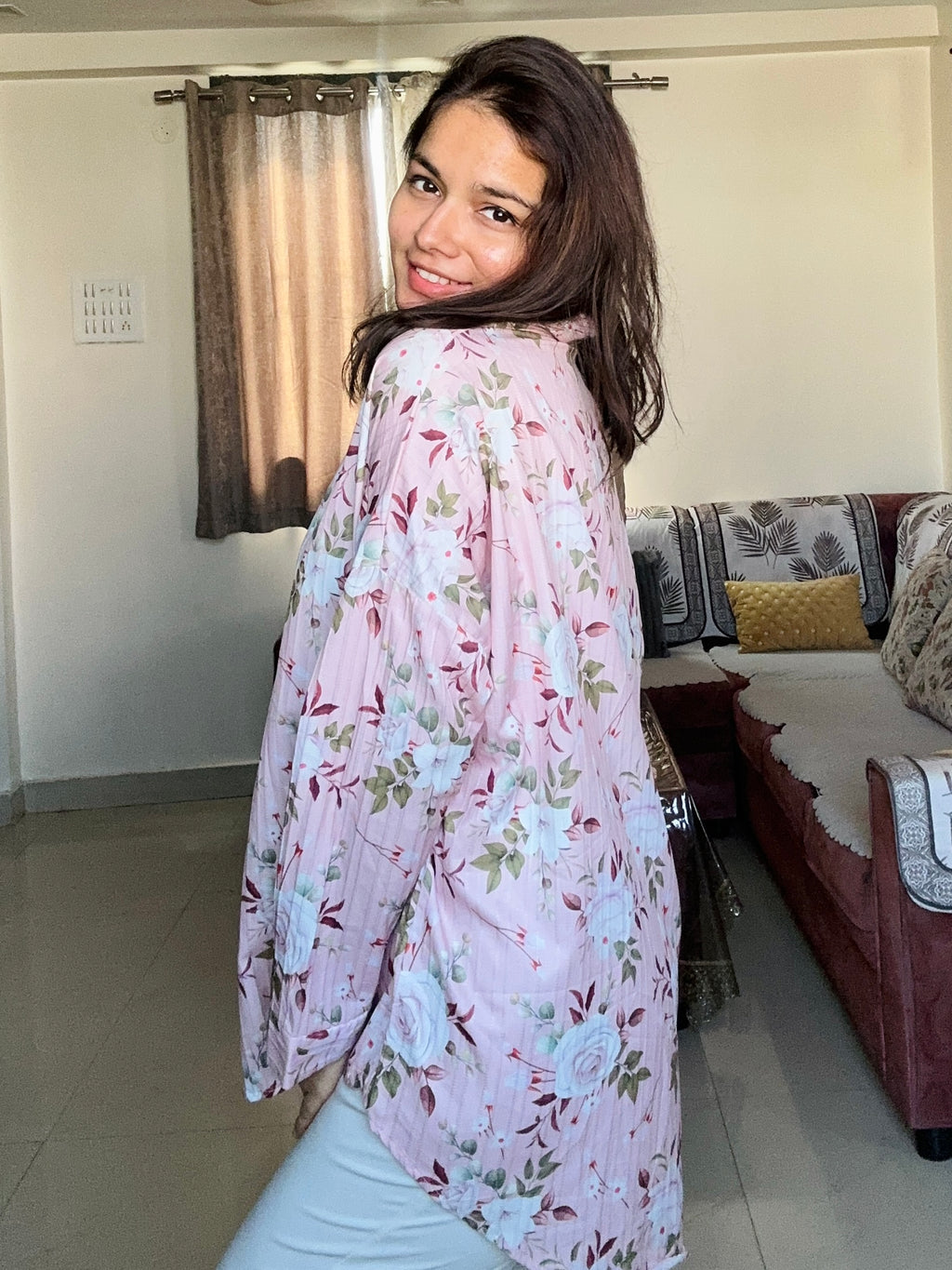 Blush Bloom Pleated Shirt