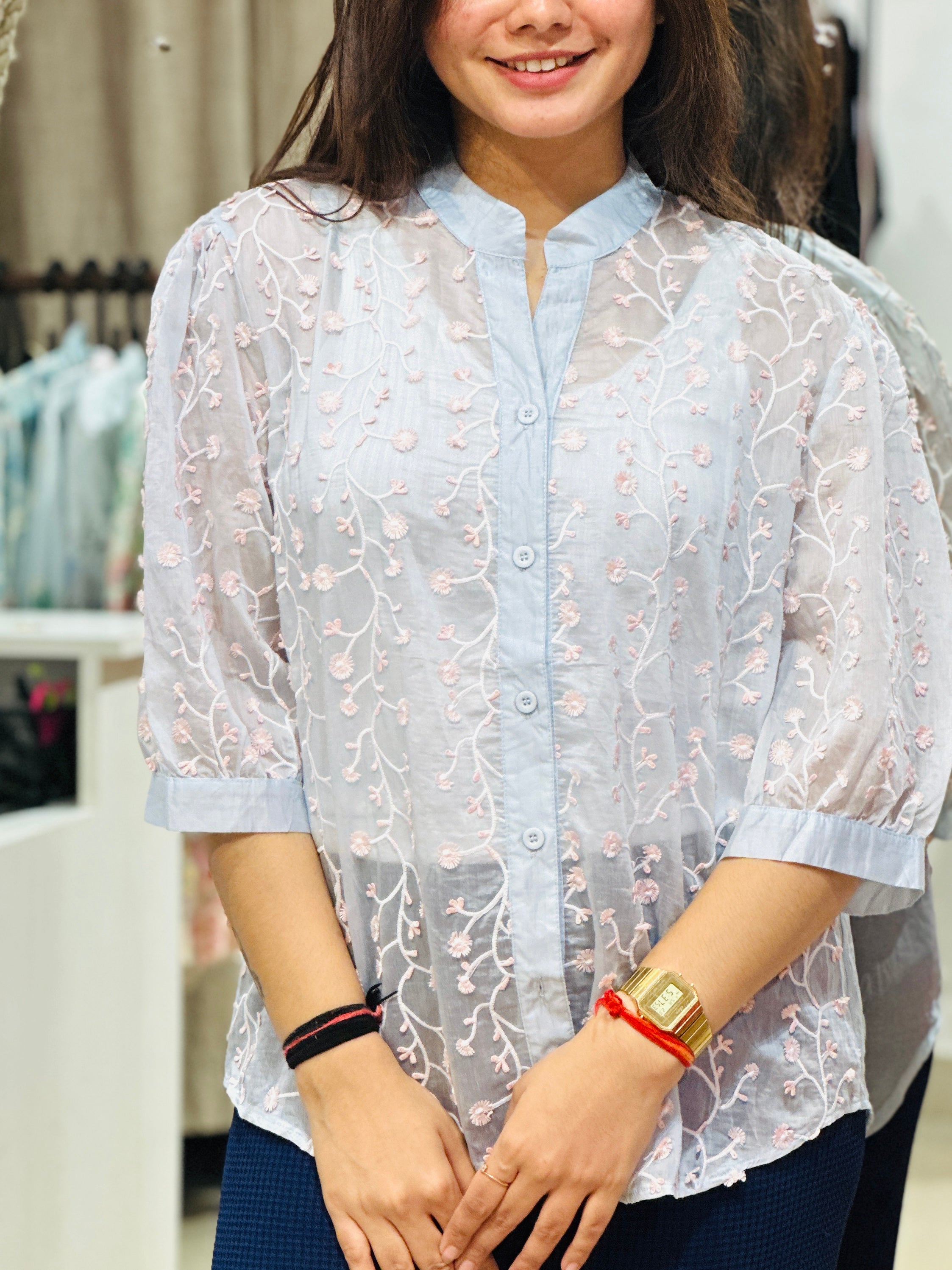 The Azure Vine Sheer Shirt