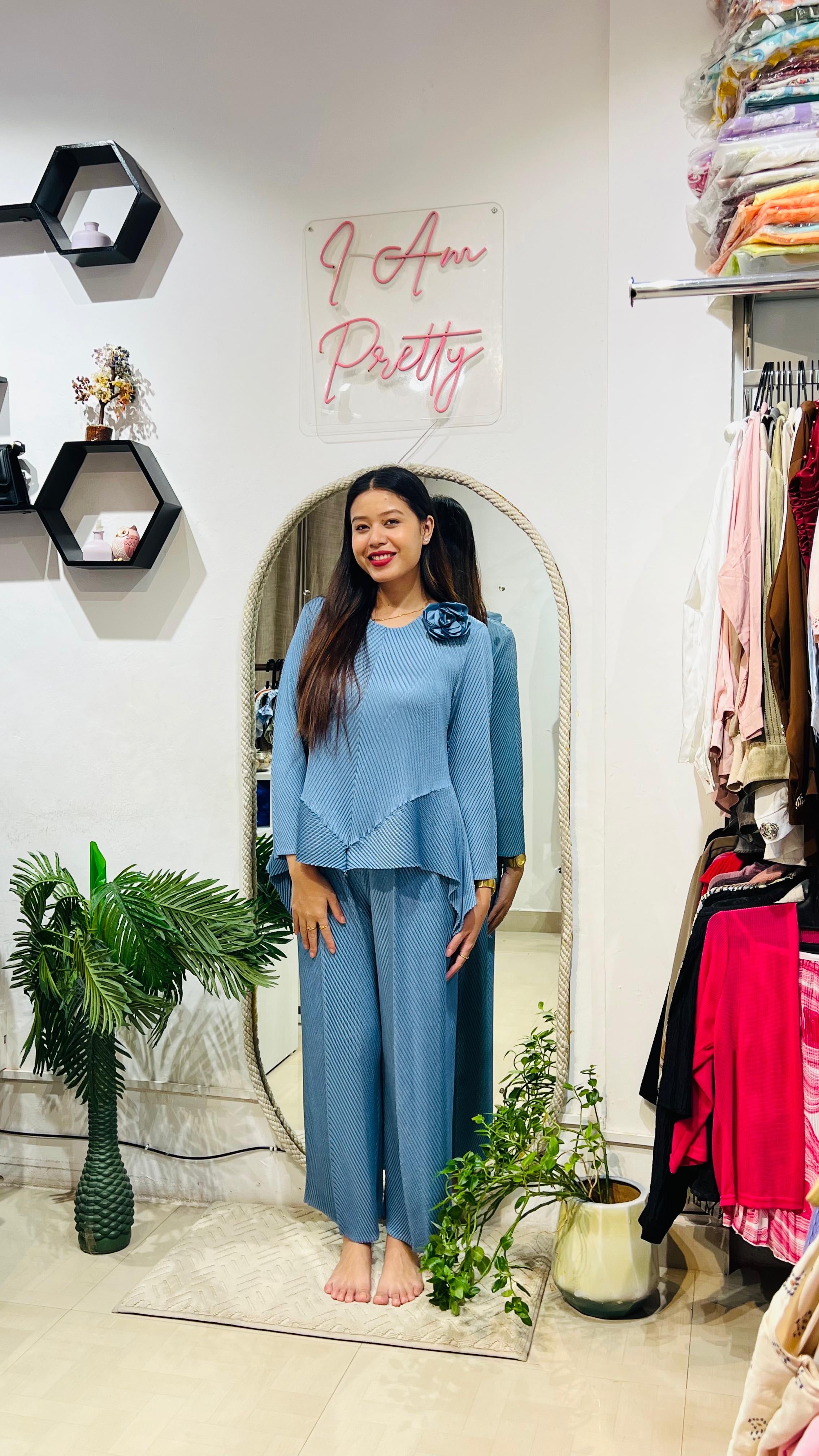 The Aurelia Pleated Peplum Co-ord Set