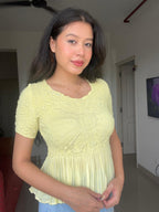 Sunlit Pleated Peplum Top