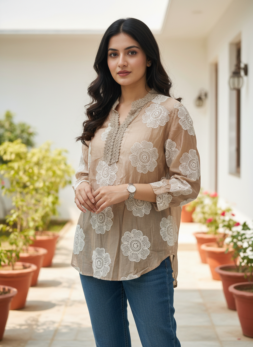 Floral Embroidered Tunic
