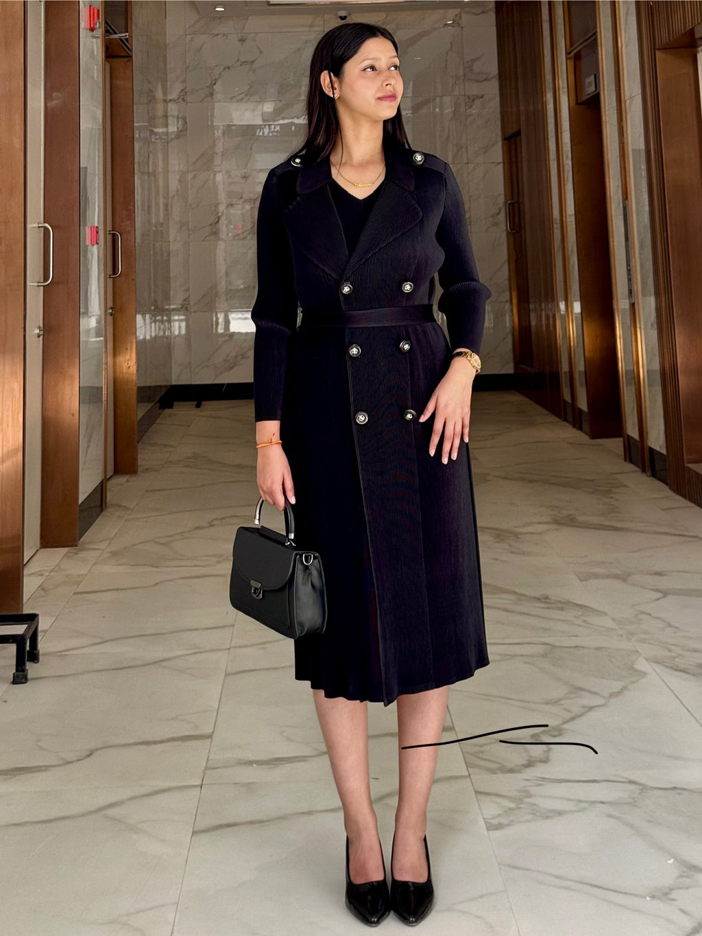 Elvira Blazer Dress- Black