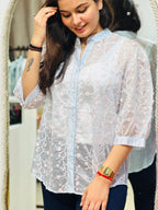 The Azure Vine Sheer Shirt