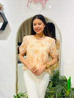 Apricot Sorbet Peplum Top