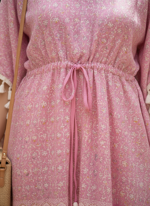 Blush Embroidered Kaftan Dress