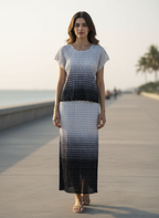 The Midnight Mist Ombre Pleated Set