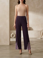 Wine Pleated Pants
