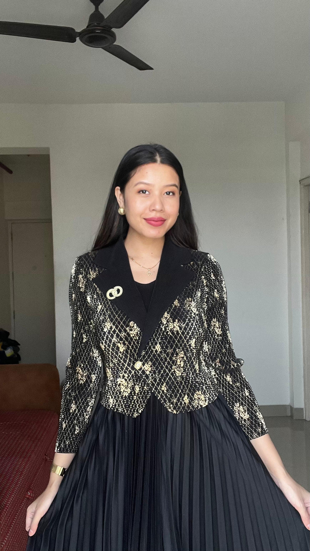 NOIRÉ Luxe Pleated Dress