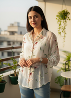 Floral Embroidered shirt