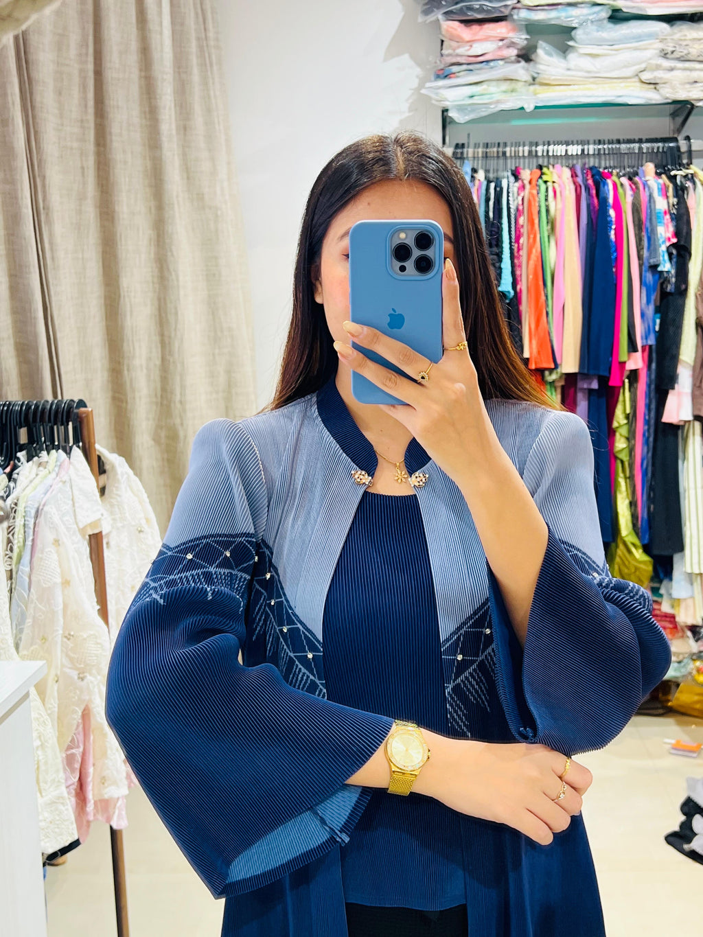 Elara Pleated Overlay Top