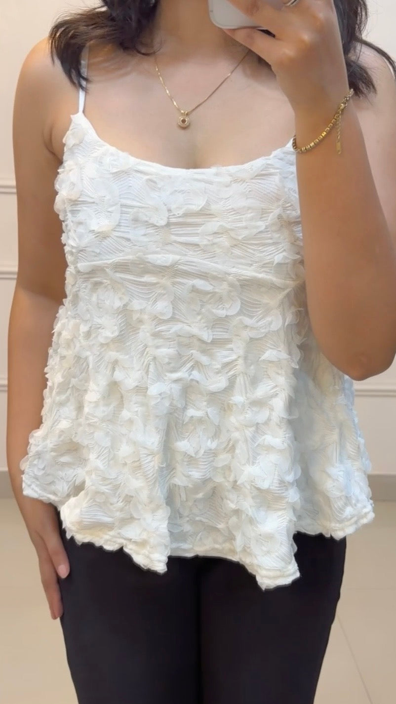 White peplum top